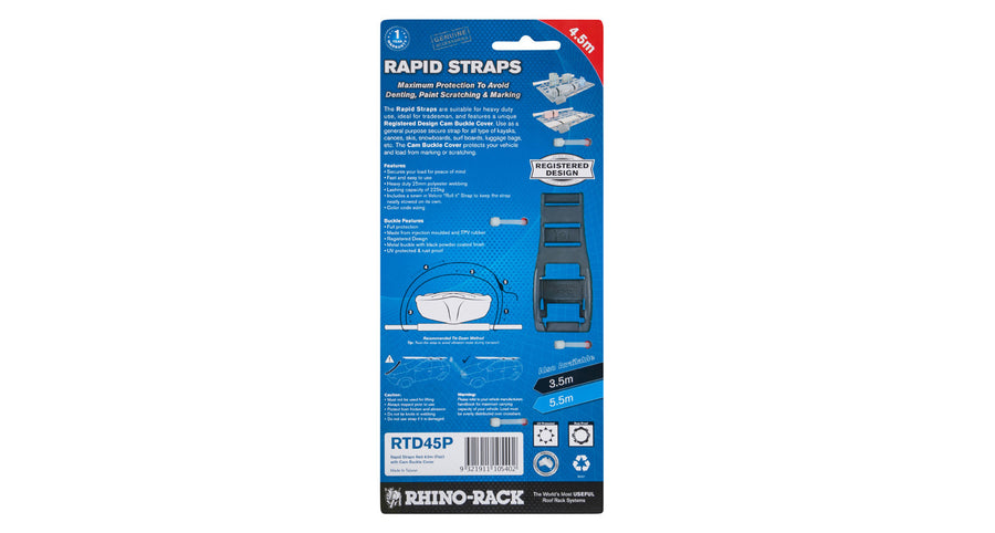 Rhino-Rack 4.5m Rapid Straps w/ Buckle Protector